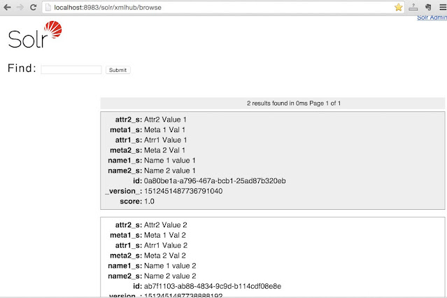 Browse indexed documents in built-in solr collection browser